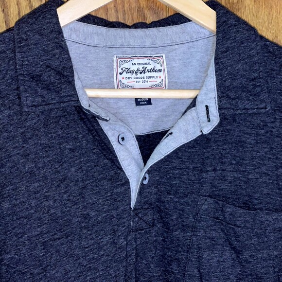 Flag & Anthem | Charcoal Gray Pocket Polo Shirt | Large - Picture 3 of 5